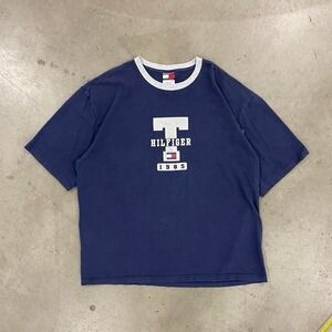 Vintage Y2K Tommy Hilfiger Logo T-Shirt Size XXL